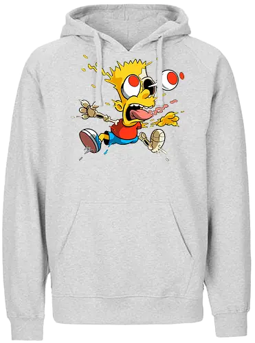 Freaky Junge - Kreatur des Chaos - freaky boy, gelbe kreatur, horror kunst, creepy cartoon, skelett kunst, body horror, seltsame kreatur, dark cartoon, surreal art, creepy art, monster design, horror cartoon, seltsamer charakter, schwarzer humor, geek art - Fairtrade Hoodie