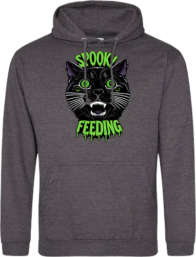 Spooky But Make It Feeding – Lustige Halloween Katze - Halloween, Katze, schwarze Katze, Spooky, lustig, Füttern, Katzenhumor, grün, Kürbis, Fledermaus, Grusel, Gothic, Herbst, Katzenfan, Halloween Katze - Standard Hoodie