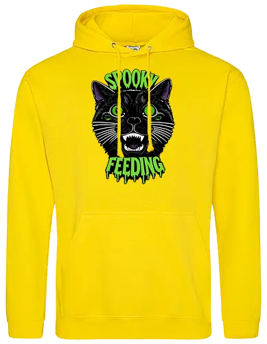 Spooky But Make It Feeding – Lustige Halloween Katze - Halloween, Katze, schwarze Katze, Spooky, lustig, Füttern, Katzenhumor, grün, Kürbis, Fledermaus, Grusel, Gothic, Herbst, Katzenfan, Halloween Katze - Standard Hoodie