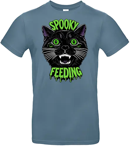 Spooky But Make It Feeding – Lustige Halloween Katze - Halloween, Katze, schwarze Katze, Spooky, lustig, Füttern, Katzenhumor, grün, Kürbis, Fledermaus, Grusel, Gothic, Herbst, Katzenfan, Halloween Katze - Standard T-Shirt
