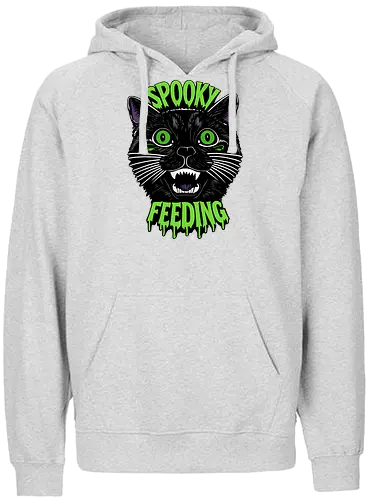 Spooky But Make It Feeding – Lustige Halloween Katze - Halloween, Katze, schwarze Katze, Spooky, lustig, Füttern, Katzenhumor, grün, Kürbis, Fledermaus, Grusel, Gothic, Herbst, Katzenfan, Halloween Katze - Fairtrade Hoodie