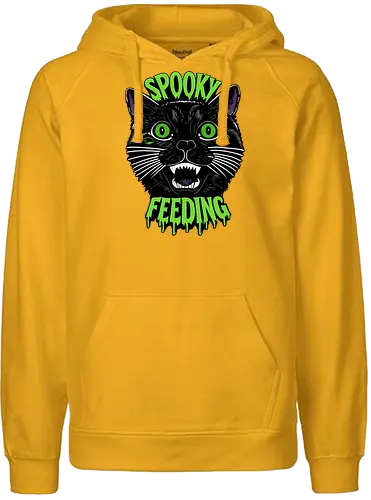 Spooky But Make It Feeding – Lustige Halloween Katze - Halloween, Katze, schwarze Katze, Spooky, lustig, Füttern, Katzenhumor, grün, Kürbis, Fledermaus, Grusel, Gothic, Herbst, Katzenfan, Halloween Katze - Fairtrade Hoodie