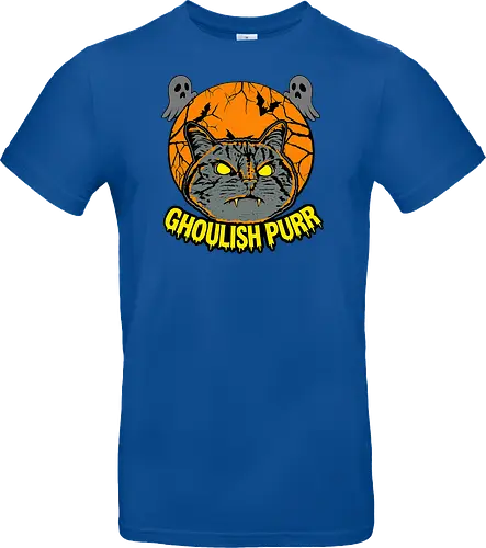 Ghoulish Purr – Lustige Halloween Katze mit Kürbis - Halloween, Katze, Halloween Katze, Ghoulish Purr, Kürbis, Fledermaus, Spooky, Grusel, lustig, schwarze Katze, Katzenfan, Herbst, Gothic, Geister, Halloweenzeit - Standard T-Shirt