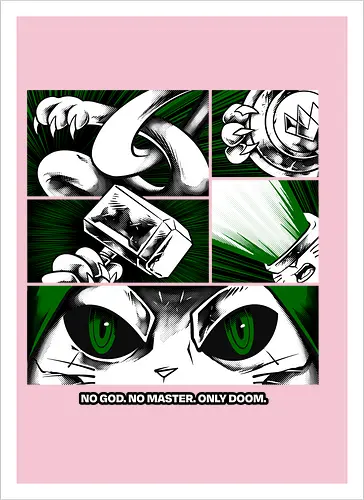 return of catvengers  - cat, meow, kitty, fun, avenger, drdoom, doomsday, cartoon, fantastic, hoomanlover, catlover - Artprint