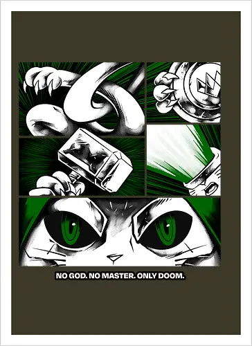 return of catvengers  - cat, meow, kitty, fun, avenger, drdoom, doomsday, cartoon, fantastic, hoomanlover, catlover - Artprint