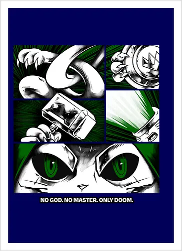 return of catvengers  - cat, meow, kitty, fun, avenger, drdoom, doomsday, cartoon, fantastic, hoomanlover, catlover - Artprint