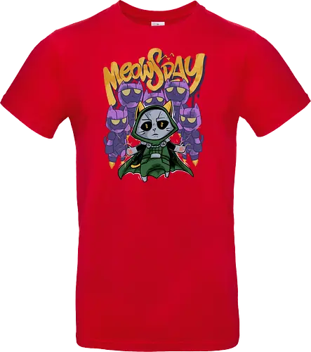 meowsday is coming - cat, meow, kitty, fun, avenger, drdoom, doomsday, cartoon, fantastic, hoomanlover, catlover, sentinel, superhero, villain - Standard T-Shirt
