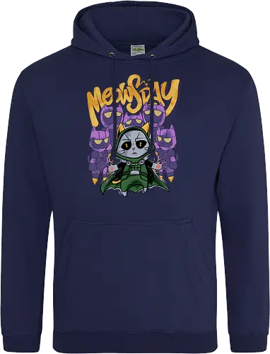 meowsday is coming - cat, meow, kitty, fun, avenger, drdoom, doomsday, cartoon, fantastic, hoomanlover, catlover, sentinel, superhero, villain - Standard Hoodie