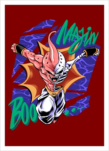 candy monster act  - majinbuu, kidsbuu, villain, skeleton, skull, streetwear, artwear, cool - Artprint