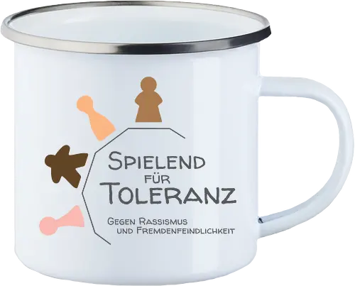 Spielend für Toleranz - Toleranz, Brettspiele - Enamel Mug
