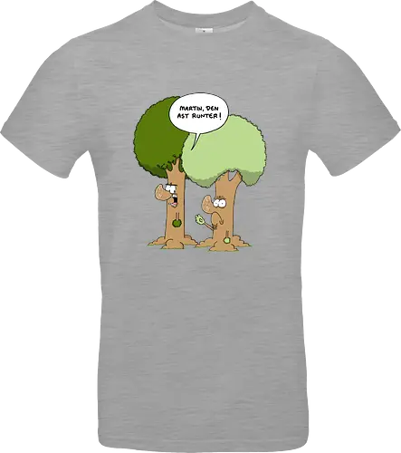 Den Ast runter - Baum, Bäume, Martin, Wald, Ruthe, Comic, Cartoon - Standard T-Shirt