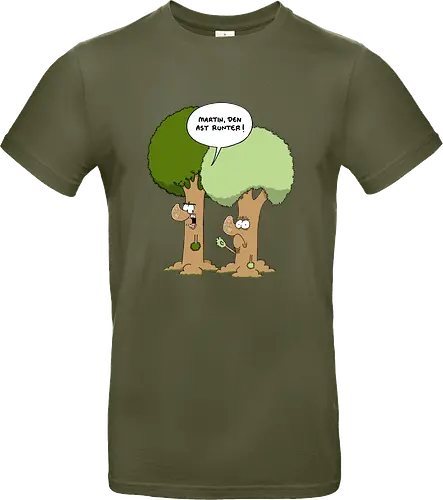 Den Ast runter - Baum, Bäume, Martin, Wald, Ruthe, Comic, Cartoon - Standard T-Shirt