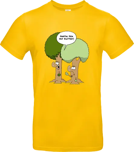 Den Ast runter - Baum, Bäume, Martin, Wald, Ruthe, Comic, Cartoon - Standard T-Shirt