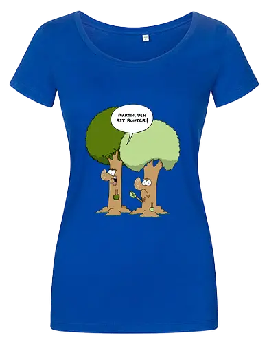 Den Ast runter - Baum, Bäume, Martin, Wald, Ruthe, Comic, Cartoon - Women T-Shirt