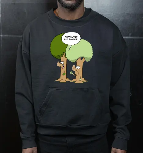 Den Ast runter - Baum, Bäume, Martin, Wald, Ruthe, Comic, Cartoon - Cropped Sweatshirt