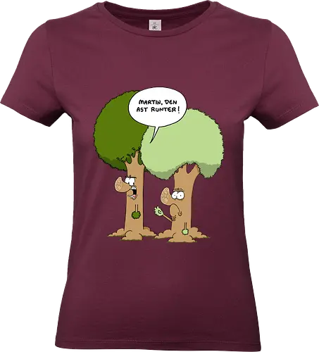 Den Ast runter - Baum, Bäume, Martin, Wald, Ruthe, Comic, Cartoon - Standard T-Shirt (Women)