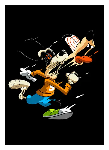 Freaky Tollpatschiger Hund - Cartoon Horror Underground Art - freaky tollpatschiger Hund Art, Cartoon Horror Underground, tollpatschiger Hund dunkles Shirt, Horror Cartoon Spiralaugen, Hund Skelett Gesicht Art, Goofy, dunkles oranges Pop Art, alternativer freaky Hund Charakter, verrückte Cartoon Mode, chaotischer Hund Streifen Art, Underground dunkles Geek, Horror Nostalgie klassischer Cartoon, Punk Hund Cartoon, alternative Cartoon Shirt, dunkle Retro Hund Art, chaotischer oranger Cartoon - Artprint