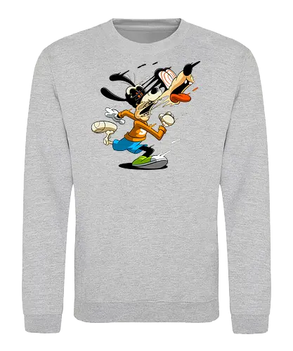 Freaky Tollpatschiger Hund - Cartoon Horror Underground Art - freaky tollpatschiger Hund Art, Cartoon Horror Underground, tollpatschiger Hund dunkles Shirt, Horror Cartoon Spiralaugen, Hund Skelett Gesicht Art, Goofy, dunkles oranges Pop Art, alternativer freaky Hund Charakter, verrückte Cartoon Mode, chaotischer Hund Streifen Art, Underground dunkles Geek, Horror Nostalgie klassischer Cartoon, Punk Hund Cartoon, alternative Cartoon Shirt, dunkle Retro Hund Art, chaotischer oranger Cartoon - Sweatshirt