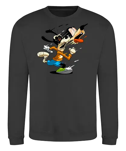 Freaky Tollpatschiger Hund - Cartoon Horror Underground Art - freaky tollpatschiger Hund Art, Cartoon Horror Underground, tollpatschiger Hund dunkles Shirt, Horror Cartoon Spiralaugen, Hund Skelett Gesicht Art, Goofy, dunkles oranges Pop Art, alternativer freaky Hund Charakter, verrückte Cartoon Mode, chaotischer Hund Streifen Art, Underground dunkles Geek, Horror Nostalgie klassischer Cartoon, Punk Hund Cartoon, alternative Cartoon Shirt, dunkle Retro Hund Art, chaotischer oranger Cartoon - Sweatshirt