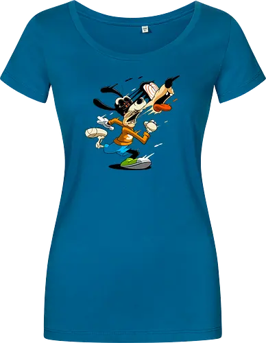 Freaky Tollpatschiger Hund - Cartoon Horror Underground Art - freaky tollpatschiger Hund Art, Cartoon Horror Underground, tollpatschiger Hund dunkles Shirt, Horror Cartoon Spiralaugen, Hund Skelett Gesicht Art, Goofy, dunkles oranges Pop Art, alternativer freaky Hund Charakter, verrückte Cartoon Mode, chaotischer Hund Streifen Art, Underground dunkles Geek, Horror Nostalgie klassischer Cartoon, Punk Hund Cartoon, alternative Cartoon Shirt, dunkle Retro Hund Art, chaotischer oranger Cartoon - Women T-Shirt