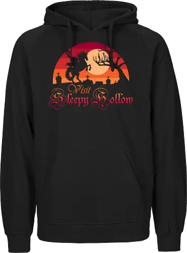 Visit Sleepy Hollow  - sleepy hollow, book, halloween, headless horseman, horror, horse, horses, ichabod crane, nostalgia, reading, retro, scary, spooky, horseman, movie - Fairtrade Hoodie