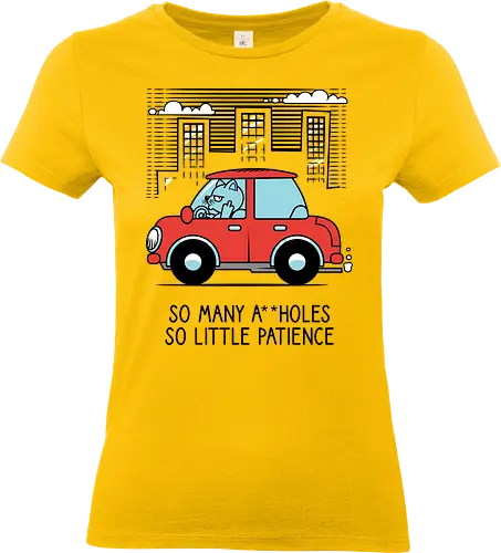A little patience - Cats, Traffic, Cars, Middle finger - Standard T-Shirt (Women)