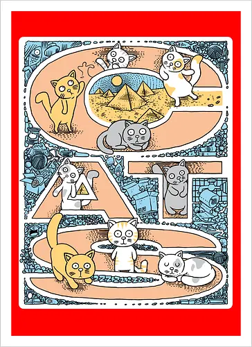 Cat vibes - Cats - Artprint