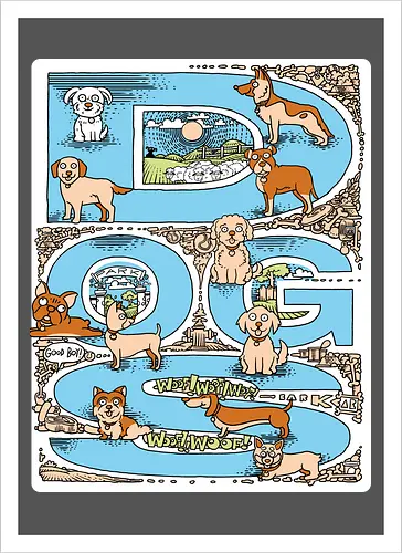 Dog vibes - Dogs - Artprint