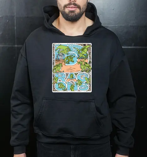 Dragon vibes - Dragons, Fantasy - Cropped Hoodie