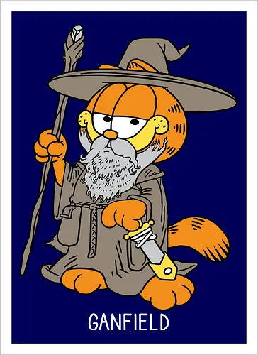 Ganfield - Orange Cat, Wizard, LOTR, Tolkien - Artprint