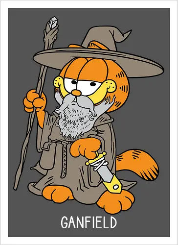 Ganfield - Orange Cat, Wizard, LOTR, Tolkien - Artprint