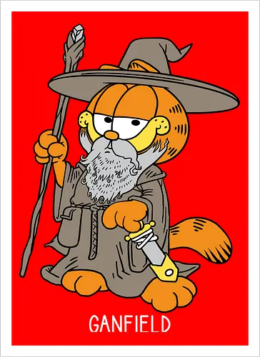 Ganfield - Orange Cat, Wizard, LOTR, Tolkien - Artprint