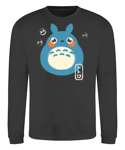 My Cute Neighbor - japanese, japan, anime, anime inspired, funny, fantasy, cute, cute creature, animals, spirit, forest spirit, cute, whimsical, kawaii, movie - Sweatshirt