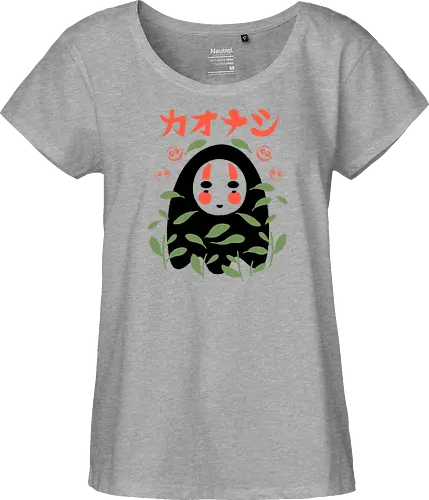 Leafy Little Void - japanese, japan, spirited away, anime, anime inspired, funny, fantasy, cute, cute creature, animals, spirit, forest spirit, cute, whimsical, kawaii, movie - Fairtrade Girl Shirt
