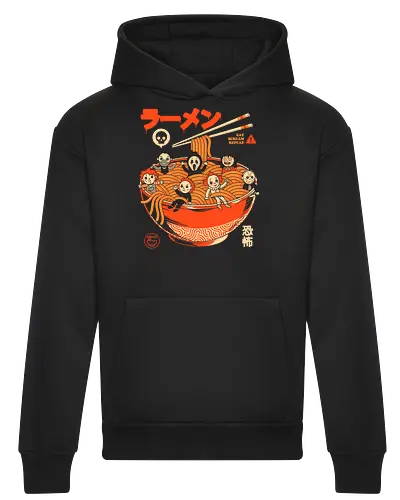 Nightmare Ramen - movies, horror, food, humor, terror, halloween, cinema, noodles, slasher, cute, japanese, pop, cult, spicy - Heavyweight Hoodie