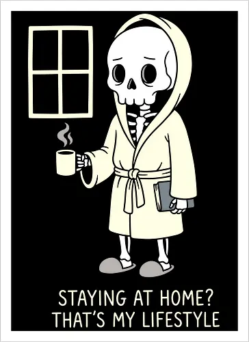 Cozy Introvert: The Homebody Lifestyle - introvert graphic tee, funny homebody shirt, cozy aesthetic apparel, lazy day clothing, reading book design, cute ghost merch, coffee lover streetwear, minimalist quote shirt, relatable lifestyle tee, pastel comfy fashion - Artprint