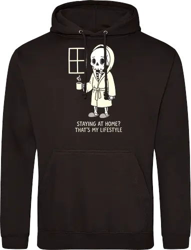 Cozy Introvert: The Homebody Lifestyle - introvert graphic tee, funny homebody shirt, cozy aesthetic apparel, lazy day clothing, reading book design, cute ghost merch, coffee lover streetwear, minimalist quote shirt, relatable lifestyle tee, pastel comfy fashion - Standard Hoodie