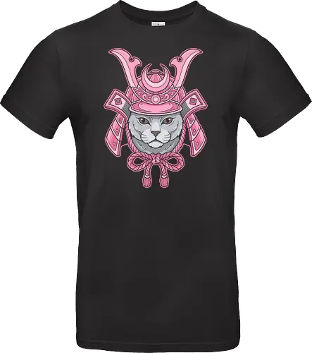 Kawaii Shogun: The Pastel Samurai Cat - feline warrior design, Samurai cat shirt, pastel goth aesthetic tee, Japanese helmet graphic, kawaii animal streetwear, pink samurai apparel, ninja cat clothing, neo traditional Japanese art, cute but fierce fashion, otaku aesthetic merch - Standard T-Shirt