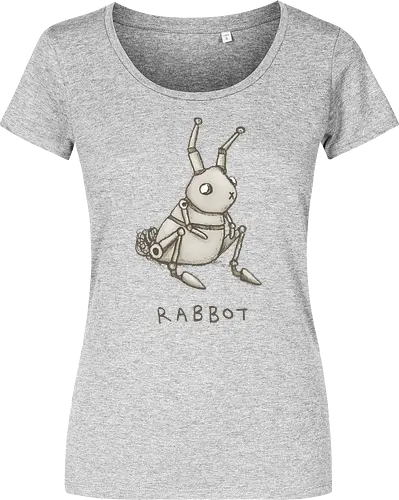 Kleiner Mechanischer Entdecker Der Zukunft - Roboterhase, süßer Roboter, mechanisches Tier, Robo-Hase, Robotertier, Science Fiction, Geek-Kunst, Technologie, mechanische Zeichnung, Roboterillustration, futuristisches Wesen, Zukunftshase, Steampunk, Sci-Fi-Kunst, Roboterfigur - Women T-Shirt