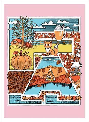 I love fall - Fall, Autumn - Artprint