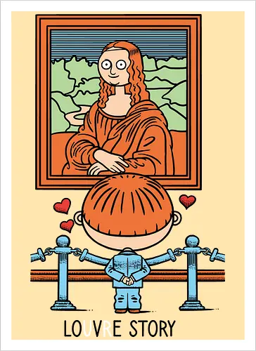 Louvre story - Louvre, Museum, Mona Lisa, Love - Artprint