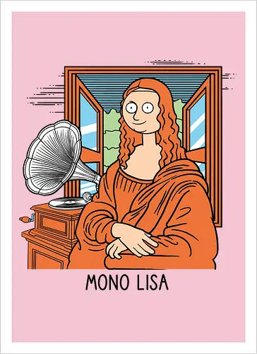 Mono Lisa - Music, Mono, Mona Lisa, Gramophone - Artprint