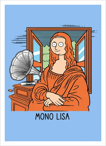 Mono Lisa - Music, Mono, Mona Lisa, Gramophone - Artprint