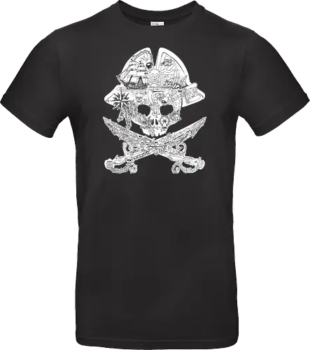 Pirate doodling - Pirate, Doodling, Skull, Pirate symbol - Standard T-Shirt