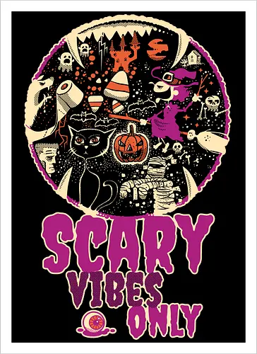 Scary vibes only - Scary vibes, Halloween, Horror - Artprint