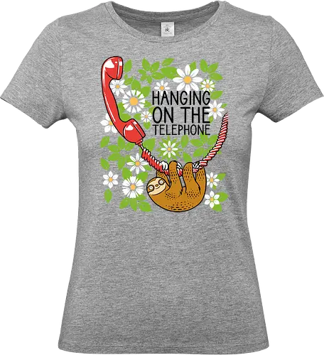 Hanging on the Telephone - Sloth, Telephone, Hanging, Animals - Standard T-Shirt (Women)