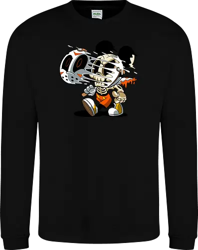 Skelett-Maus Slasher - Halloween Horror Cartoon Kunst - Mickey freaky art, estampa geek horror, Disney scary art, camiseta geek Halloween, Cartoon Horror Slasher, Halloween Terror Druck, freaky Maus Horror, Underground Slasher Kunst, Skelett Cartoon Halloween, Geek Terror Druck, klassischer Horror Cartoon, Pop Art Slasher, Horror Halloween Charakter, Cartoon Dark Art, Skelett Maus Horror, Eishockeymaske Cartoon, Slasher Cartoon Kunst, blutiges Messer Cartoon, Halloween Geek Kunst, Mickey Mouse horror, Jason Voorhees Disney, Mickey Halloween skeleton, Disney horror art, Sexta-Feira 13, Mickey zumbi, arte geek terror, camiseta horror Disney, Mickey Mouse Jason mask, cartoon horror, slasher art, cultura pop terror, Mickey Mouse esqueleto, Disney Halloween, Jason Voorhees mask, horror cartoon Disney - Sweatshirt