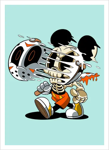 Skelett-Maus Slasher - Halloween Horror Cartoon Kunst - Mickey freaky art, estampa geek horror, Disney scary art, camiseta geek Halloween, Cartoon Horror Slasher, Halloween Terror Druck, freaky Maus Horror, Underground Slasher Kunst, Skelett Cartoon Halloween, Geek Terror Druck, klassischer Horror Cartoon, Pop Art Slasher, Horror Halloween Charakter, Cartoon Dark Art, Skelett Maus Horror, Eishockeymaske Cartoon, Slasher Cartoon Kunst, blutiges Messer Cartoon, Halloween Geek Kunst, Mickey Mouse horror, Jason Voorhees Disney, Mickey Halloween skeleton, Disney horror art, Sexta-Feira 13, Mickey zumbi, arte geek terror, camiseta horror Disney, Mickey Mouse Jason mask, cartoon horror, slasher art, cultura pop terror, Mickey Mouse esqueleto, Disney Halloween, Jason Voorhees mask, horror cartoon Disney - Artprint