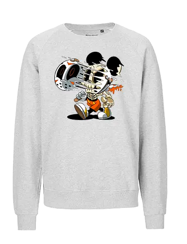 Skelett-Maus Slasher - Halloween Horror Cartoon Kunst - Mickey freaky art, estampa geek horror, Disney scary art, camiseta geek Halloween, Cartoon Horror Slasher, Halloween Terror Druck, freaky Maus Horror, Underground Slasher Kunst, Skelett Cartoon Halloween, Geek Terror Druck, klassischer Horror Cartoon, Pop Art Slasher, Horror Halloween Charakter, Cartoon Dark Art, Skelett Maus Horror, Eishockeymaske Cartoon, Slasher Cartoon Kunst, blutiges Messer Cartoon, Halloween Geek Kunst, Mickey Mouse horror, Jason Voorhees Disney, Mickey Halloween skeleton, Disney horror art, Sexta-Feira 13, Mickey zumbi, arte geek terror, camiseta horror Disney, Mickey Mouse Jason mask, cartoon horror, slasher art, cultura pop terror, Mickey Mouse esqueleto, Disney Halloween, Jason Voorhees mask, horror cartoon Disney - Fairtrade Sweatshirt
