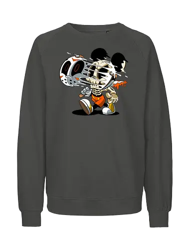 Skelett-Maus Slasher - Halloween Horror Cartoon Kunst - Mickey freaky art, estampa geek horror, Disney scary art, camiseta geek Halloween, Cartoon Horror Slasher, Halloween Terror Druck, freaky Maus Horror, Underground Slasher Kunst, Skelett Cartoon Halloween, Geek Terror Druck, klassischer Horror Cartoon, Pop Art Slasher, Horror Halloween Charakter, Cartoon Dark Art, Skelett Maus Horror, Eishockeymaske Cartoon, Slasher Cartoon Kunst, blutiges Messer Cartoon, Halloween Geek Kunst, Mickey Mouse horror, Jason Voorhees Disney, Mickey Halloween skeleton, Disney horror art, Sexta-Feira 13, Mickey zumbi, arte geek terror, camiseta horror Disney, Mickey Mouse Jason mask, cartoon horror, slasher art, cultura pop terror, Mickey Mouse esqueleto, Disney Halloween, Jason Voorhees mask, horror cartoon Disney - Fairtrade Sweatshirt